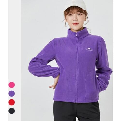 Women/Men Polar Fleece Sports Jacket Running Plus Velvet Fitness Clothes Autumn Winter Zipper Long-sleeved Loose Outdoor Top