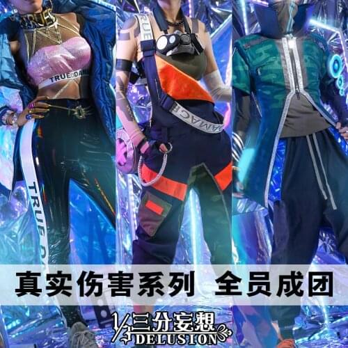 【stock】2020 Hot LOL True Damage Akali Qiyana Yasuo Cosplay Costume From One-third/ 1/3 Delusion