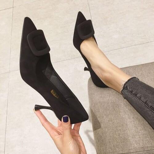 Women Shoes Comfort Wild Pumps Womens Office Shoe Selling Fashion Womens High Heels Pointed Simple Design Tenis Feminino W37-38