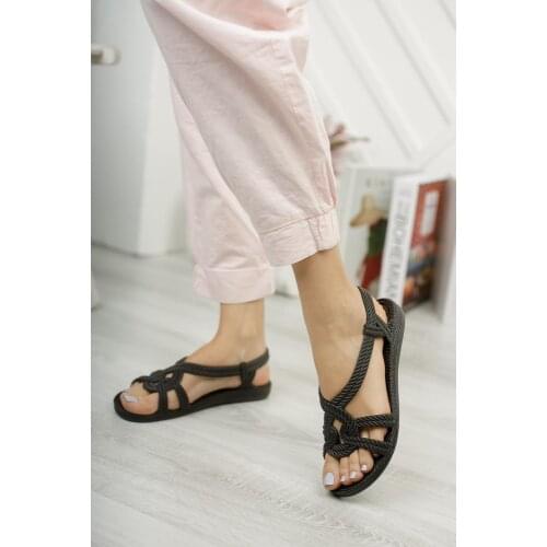 Muggo MGLINDA03 Womens Beach Slippers Trend Casual And Sandals Light And Comfortable Insole Toe Round Summer Black Blue Colorful Design Standart