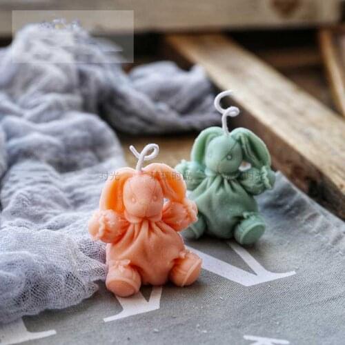 3D Simulation Cartoons Candle Mold DIY Easter Bunny Aromatherapy Cute Accessories Grade Silicone Mould Home Table Decor