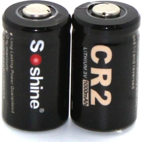 4PCS/LOT Soshine 3V 1000mAh CR2 Battery CR 2 Lithium Battery for LED Flashlight Headlamp Bicycle Light
