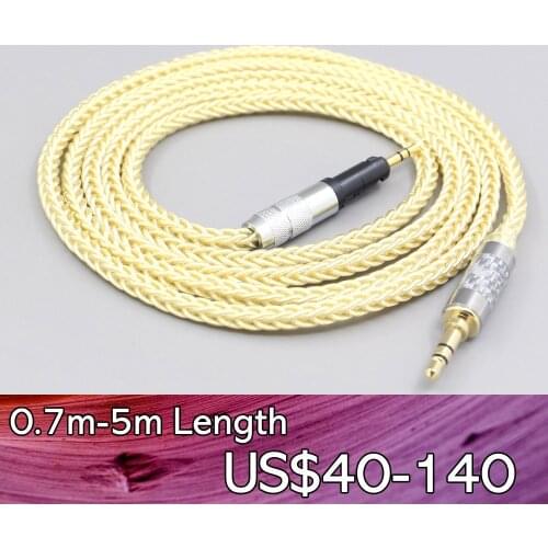 LN007652 8 Core Gold Plated + Palladium Silver OCC Cable For Sennheiser HD6 HD7 HD8 MIX DJ HD595 Earphone Headset Headphone