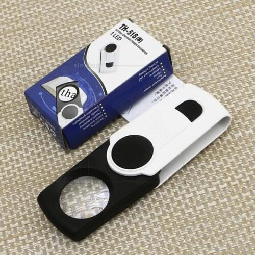 8X 40mm Lens LED Illuminated Jadeite Filter Jewelry Gem Identifying Type Inspecting Magnifier Magnifying Glass Loupe with Lamps