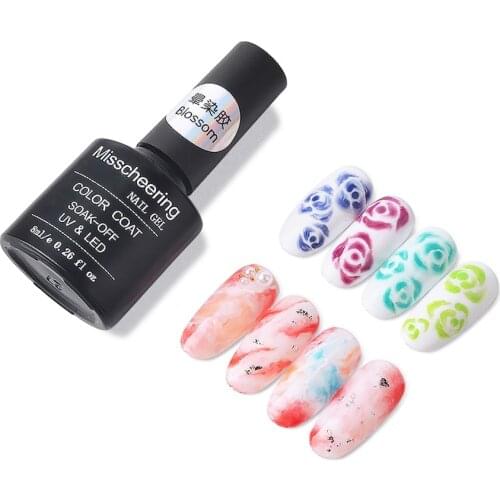 8ml Watercolor Ink Nail Polish Blooming Gel Smoke Effect Marble Smudge Liquid DIY Varnish Manicure Decor Nail Art Salon