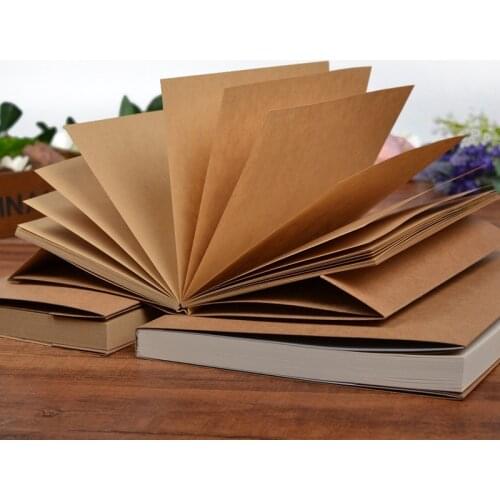 Vintage kraft Paper Blank Notebook Diary Sketch Paper Notebook Drawing Graffiti Sketch Book A5 B5 130 Sheets