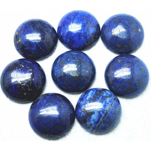 5PCS Nature Lapis Lazuli Cabochons Round Shape Size 8MM 10MM 12MM 20MM Loose Beads Accessories Top Wholesale Price Free Shipping