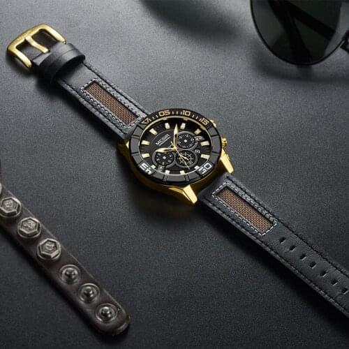 MEGIR Men Creative Fashion Luxury Top Brand Quartz Wristwatches Chronograph Military Sports Watches Man Clock Relogio Masculino