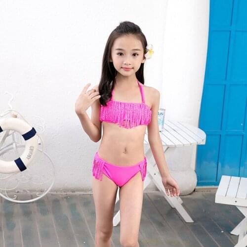 Kids Girl High Diamond-studded Tankini Swimming Bikini Costume Swimwear Bandage Swimsuit Beachwear Two-pieces Girls Swimsuits