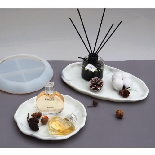 DIY Round Oval Ashtray Tray Resin Silicone Mold Epoxy Concrete Cement Clay Mold Jewelry Plate Dish Casting Mold Jewelry Making