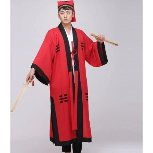 Chinese ancient cosplay Taoist performance Clothing zombie costume Maoshan Daoist costume priest halloween Gown robe men