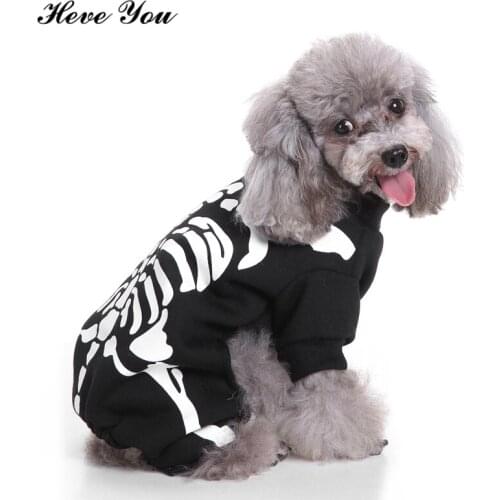 Heve You Jumpsuits Clothes For Dog Chihuahua Skeleton Frame Print Small Dog Clothing Pet Pajamas Puppy Cat Clothes Pet Products