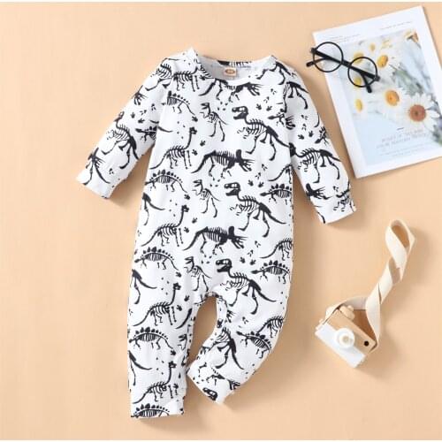 Toddler Infant Baby Boys Girls Rompers Cartoon Dinosaur Long Sleeve Romper Jumpsuit Unisex Baby Clothes Girl And Boy Jumpsuits