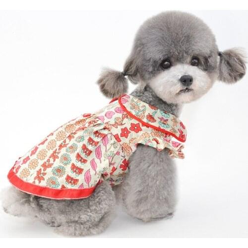 Cute Flowers Pet Dress Cat Dog Clothes Summer Dog Dress Chihuahua Yorkshire Puppy Clothing Skirt Poodle Pomeranian Costume