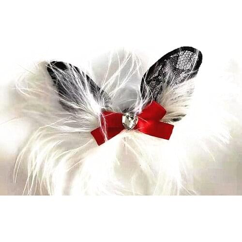 Pet Puppy cat cute Lace rabbit ears bow hair clip scarf Teddy small dog Grooming Accessoires 5pcs/lot