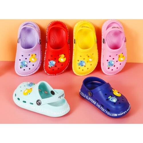 Ltolo Children Girl Boy Mules Clogs Kids Summer Croc Garden Beach Slippers Cave Hole Baby Shoes For Girls Boys EUR23-34