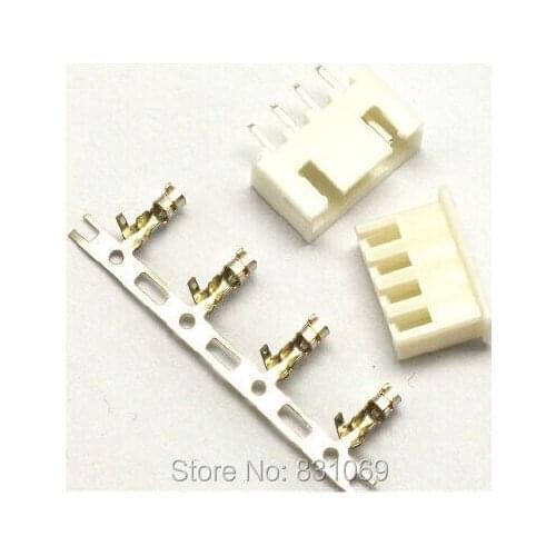 100 sets 4 Pin Connector leads Heade 2.54mm XH-4P Kit