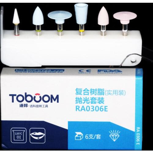 6PCS/Pack Dental High Gloss Polishing Kit (For Porcelain RA0206E ), (Composite Resin polishing RA0306E ) RA0106E for Zirconia