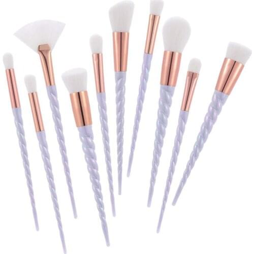 10pcs Unicorn spiral Makeup Brushes Sets Maquiagem Foundation Powder Cosmetic Blush Eyeshadow Women Beauty Make Up Brush Tools