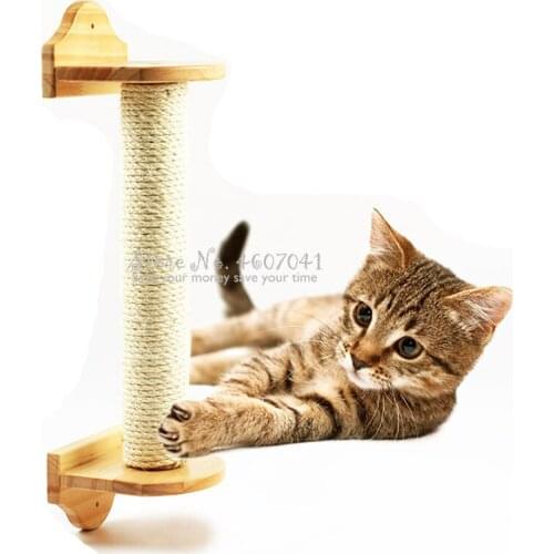 Cat Wall Scratching Post Tree Wall-mounted Cat Sisal Shelf Pet Kitten Scratchers Board Toys Cat Climbing Frames HW025