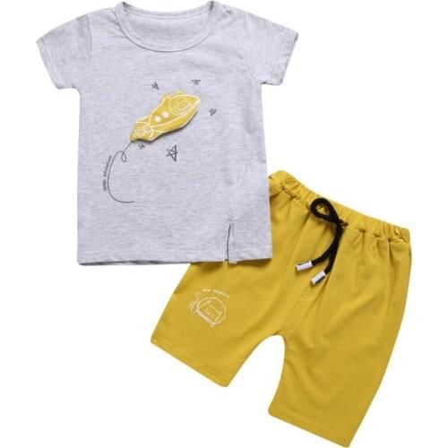 New Baby Clothes Cotton Boys and Girls Baby Set Childrens summer Clothes Short Sleeve T-shirt+Pants 2Pcs Set