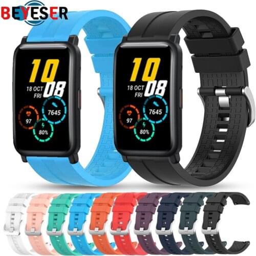 Sport Silicone Band Strap for Huawei Honor Watch ES Correa Smart Watches Soft Rubber Waterproof Wrist Strap Watchband Bracelet