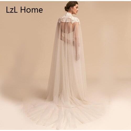 Mermaid wedding shawl lace applique turtleneck bridal dress shawl bridal jacket wedding accessories