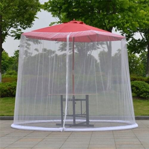 Garden Outdoor Circular Patio Umbrella Mosquito Netting Mesh Screen With Zipper Patio Tables Picnic Net Cover