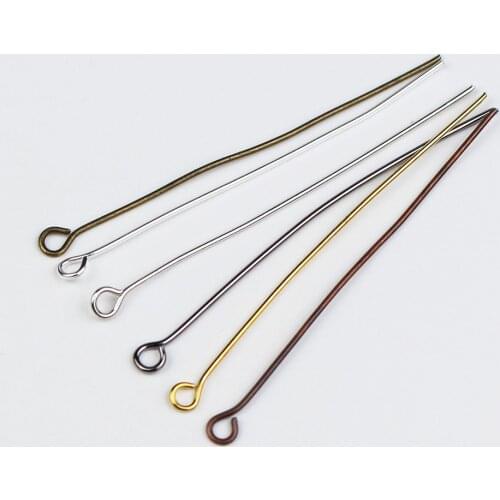 200pcs/lot 16 20 25 30 40 50 60 70 mm Eye Pins Head Pins Gold/Silver/Rhodium/Gun Black Headpins For DIY Jewelry Making Findings