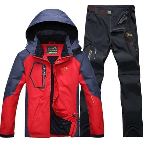Summer Spring Fishing Hiking Suit Jackets Pants Set Men Camping Trekking Outdoor Travel Quick Dry Trousers Plus Size