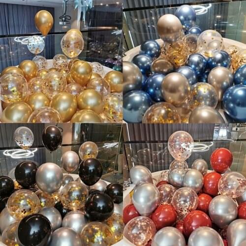 Balloon Decoration Arrangement Thick Metal Balloon Wholesale Gold Sequin Ball Wedding Room Items Romantic Birthday Party