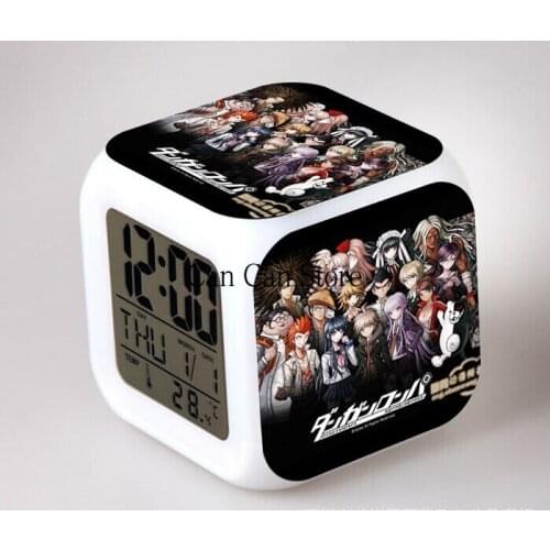 Japanese Anime Danganronpa Dangan Ronpa 7 Color Change Digital Alarm Clock reloj despertador Kids led digital clock electronic