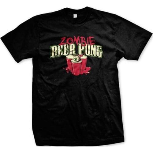 Zombie Beer Pong Drinking Drunk Undead Alcohol Funny Mens T-shirt
