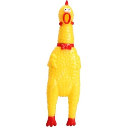 Funny Vent Long Neck Chicken Shrilling Chicken Sound Squeeze Screaming Toy Yellow for Kids Children Nice Gift