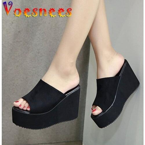 2021 Fashion Pure Solid Color Women Shoes New Casual Summer Wedges Sandals Female Comfortable Platform High Heels Beach Slipper