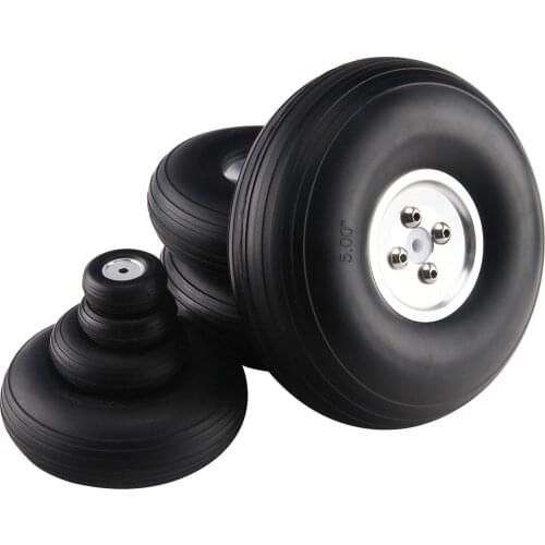 1 pair 5"/127mm RC Airplane PU wheel with Dia-Casting Aluminum Hub w/ Screw