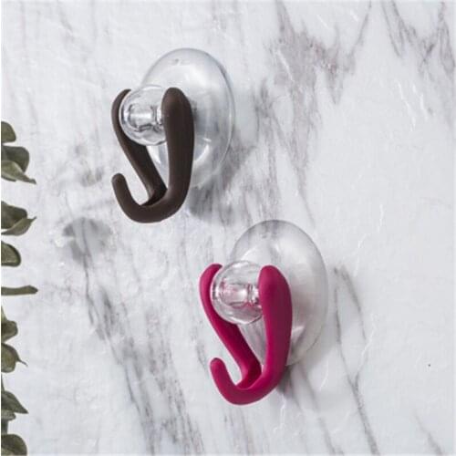1 Pair Plastic Large Space Suction Cup Hook Kitchen Bathroom Hook Trailing Vacuum Suction Cup Creative Suction Hook