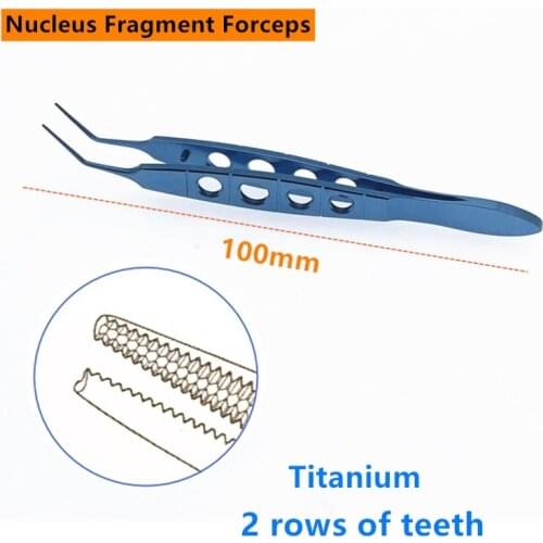 Ophthalmic tweezers Nucleus Fragment Forcep Titanium ophthalmic eye surgical instrument 108mm 1pcs