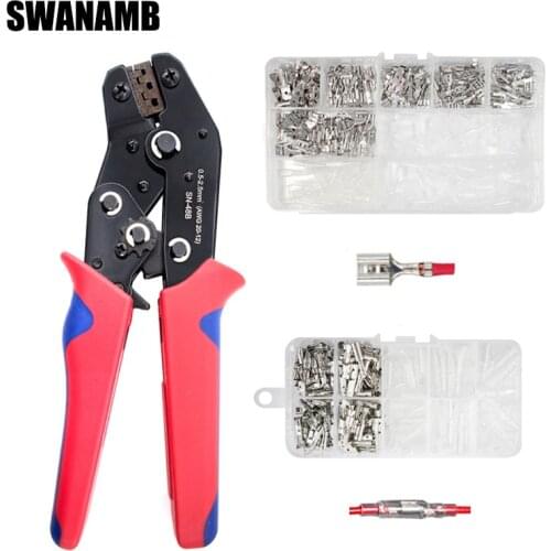 2.8/4.8/6.3mm Spring Plug Bullet Connectors SN-48B Tools Crimper Kit Universal Spade Crimp Terminals Electric Wire Connectors Se