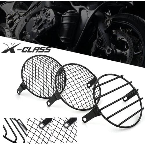 7 Inch Universal Motorcycle Headlight Cover Retro Headlight Protector Mesh Cover Aluminum Alloy For Harley Honda Chopper Yamaha