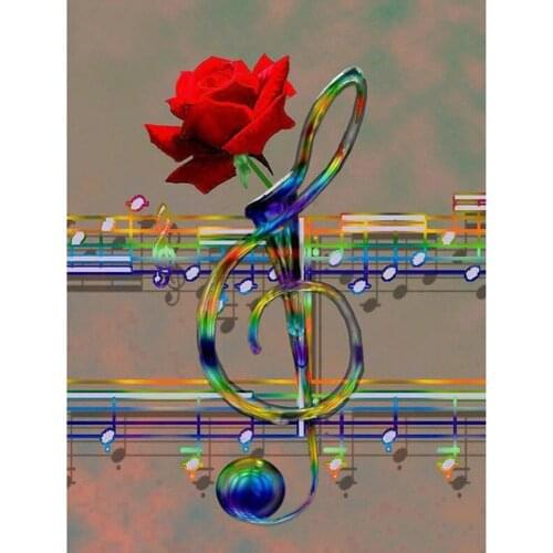DIY 5D Diamond Embroidery Crystals music Diamond Mosaic violin Rose Picture Rhinestones Diamond Painting Cross Stitch Kits CV305