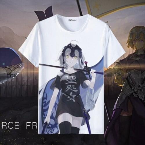 FGO Ruler Alter anime shirt Men and Women Summer Short-Sleeved Top 2D World Fate My King Sater Peripheral T-shirt