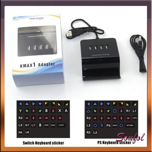 KMAX1 Keyboard For PUBG FPS Game Controller Keyboard and Mouse 4 in 1 HUB Adapter for PS3 / PS4 / XBOX One / Nintendo Switch
