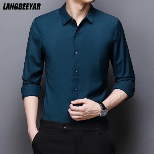 LANGBEEYAR Men's Dress Shirts