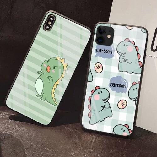 Cute cartoon dragon Phone Case Tempered Glass For iPhone 12 Pro Max Mini 11 Pro XR XS MAX 8 X 7 6S 6 Plus SE 2020 case