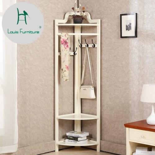 Louis Fashion Coat Racks Floor Hanger Wall Corner Solid Wood Frame