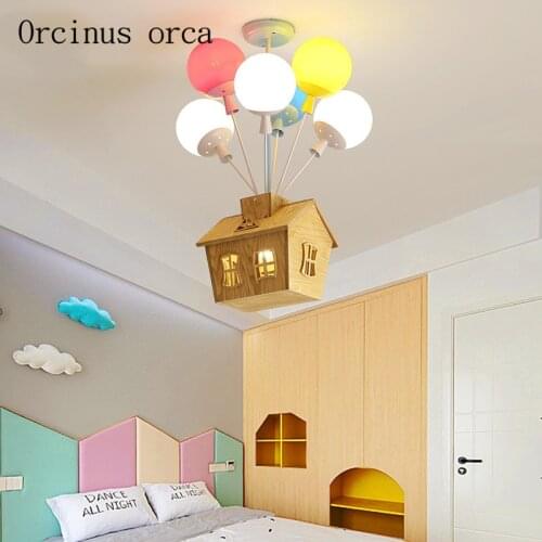 Cartoon creative color hot-air balloon pendant lamp Boy Girl Bedroom children room lamp modern LED house pendant lamp