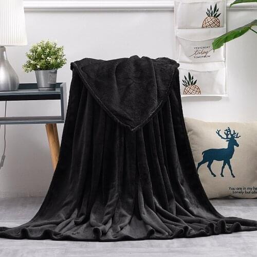 Soft Warm Blanket Cover Flannel Coral Velvet Solid Bedding Article Portable Winter Gift TV Pocket Office Nap Quilt Bedspread