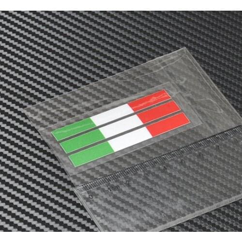 Set Italian Flag Stripes with 3 Reflective Decal Stickers on Motorcycles Car Accessories