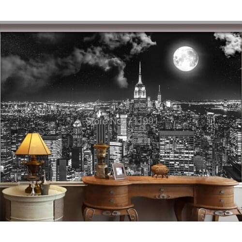 Custom vintage wall wallpaper New York city night for the living room sofa backdrop waterproof vinyl wallpaper 3D wallpaper